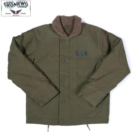 Okonkwo Navy Deck Jacket Outdoors Camping Climbing Trekking Hunting Combat Hiking Softshell Heavy N1 Mens Cashmere Cotton Tops