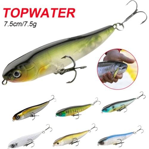 Topwater 75mm Fishing Lure Dog-X And Floating Bait For Bass Pike Walk The Dog High Quality 7.5g Hard Lure Fishing Accessories