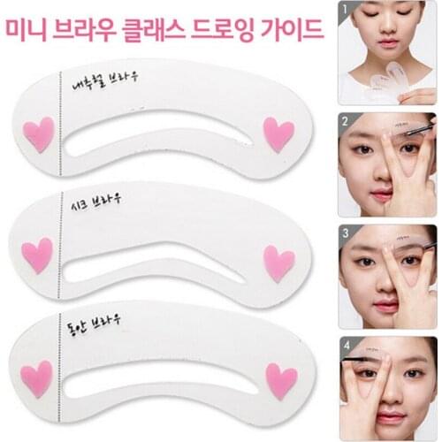 3 styles reusable Eyebrow stencil pencil for eyebrows enhancer drawing guide card brow template DIY make up tools #217