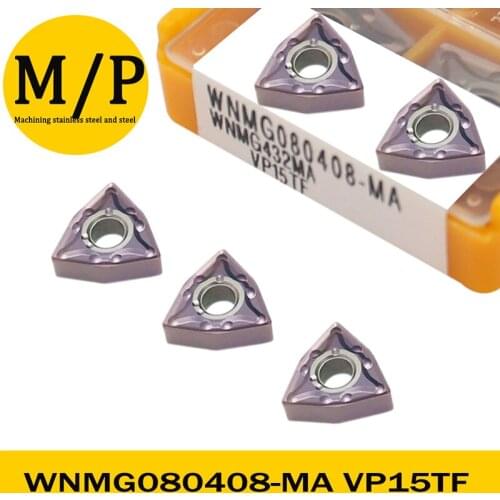 10Pcs WNMG080408 MA VP15TF Carbide Inserts External Turning Tool Metal Lathe Tools WNMG 080408 CNC Turning Insert Cutting Tool