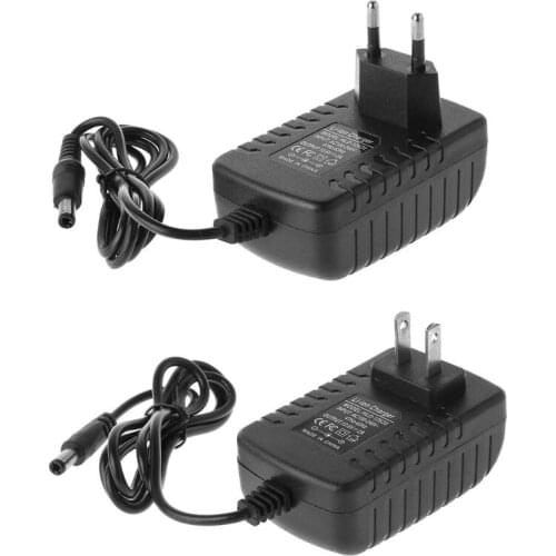 EU /US Plug 12.6V 2A 18650 Lithium Battery Charger DC 5.5MM x 2.1MM Portable Charger Constant Current Voltage