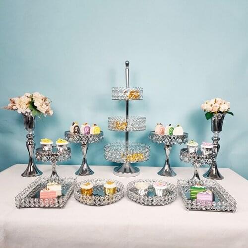 1pcs -11pcs Silver cupcake tray cake tools home decoration dessert table decorating party suppliers Wedding Display