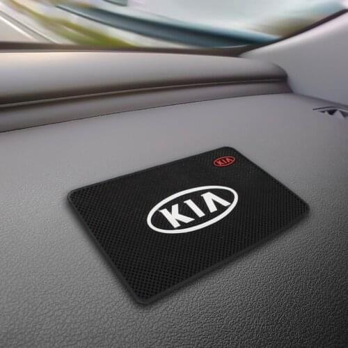 1pcs Car Logo Anti Slip Mat Phone Holder Non-Slip Mat non slip Pad For KIA K2 K3 K5 Sorento Sportage R Rio Soul cap car styling