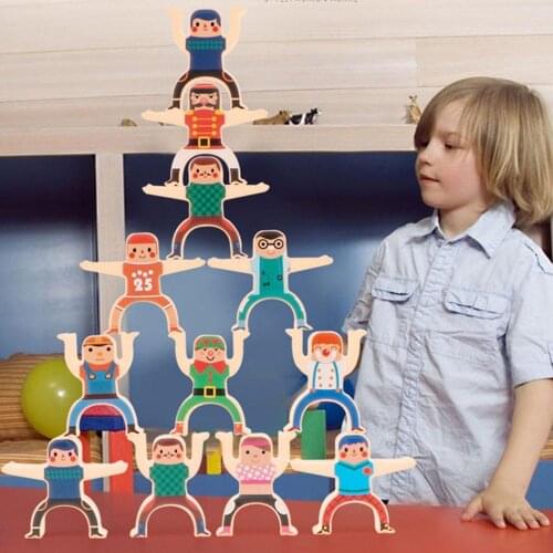 16 Set Stacking Board Games Safe ABS Plastic Hercules Acrobatic Balance Building Blocks DIY Stack Educational Toy Christmas Gift