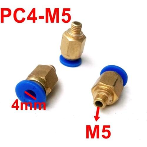 20pcs/lot 4mm Tube M5 Thread Pneumatic Fitting Quick Joint Connector PC4-M5