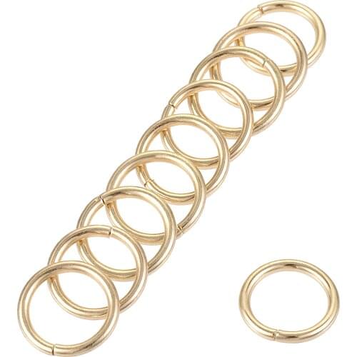 Uxcell 0.31"(8mm) O Rings Metal for Straps Bags Belts DIY Crafts Gold Tone 20 Pcs