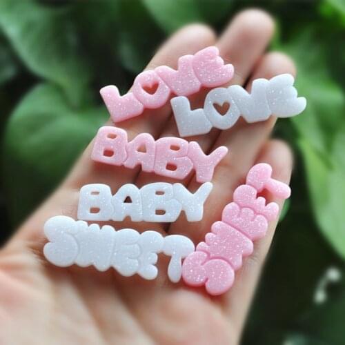 20pcs resin cute love baby sweet for DIY phone decoration hair craft nail decoration mixed colors