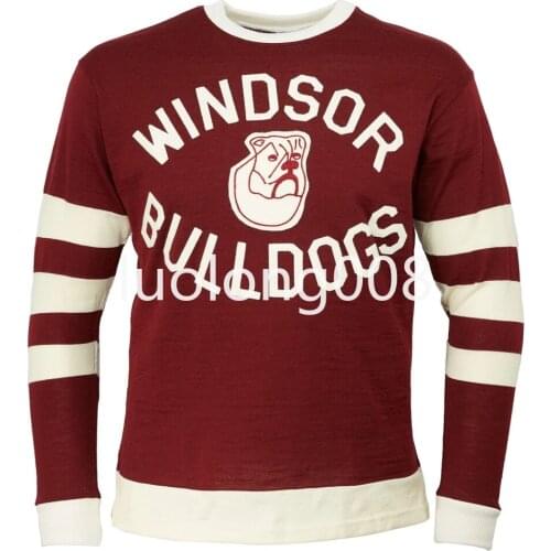 Custom 2020 men Windsor Bulldogs 1930 Hockey Sweater Hockey Jersey Customize any number and name Hockey shirt