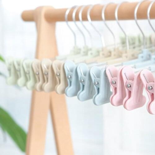 31cm 10 pcs/lot Plastic Pants Hangers Drying Rack for Skirts Trousers with Clips Hanging No Trace Multifunction Closet Organizer