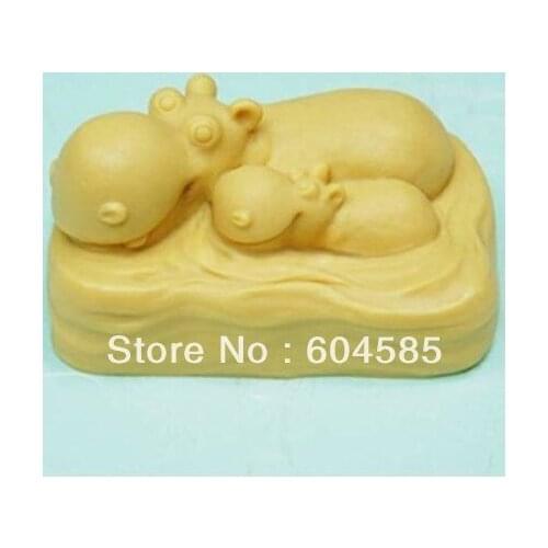 Hippo family 50330 Craft Art Silicone Soap mold Craft Molds DIY Handmade soap molds