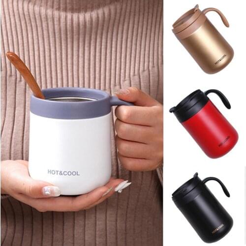 80% Dropshipping!!500ML Insulated Bottle Ergonomics Handle Leak-proof Stainless Steel High Capacity Water Cup for Outdoor