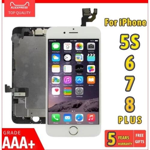AAA For iPhone 6 6S Plus LCD Display For iPhone 7 8 Plus 5S Full Set Screen Touch Digitizer Complete Assembly Replacement+Camera