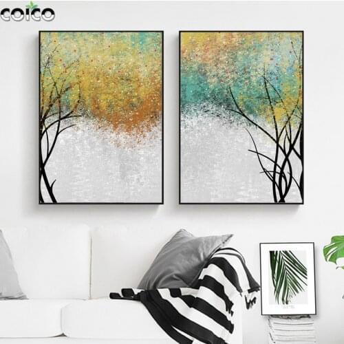 Abstract Wall Art Painting With Frame Branches Cavans Print Picture Nordic Modern Aesthetic Room Decor Modular Simplicity Poster
