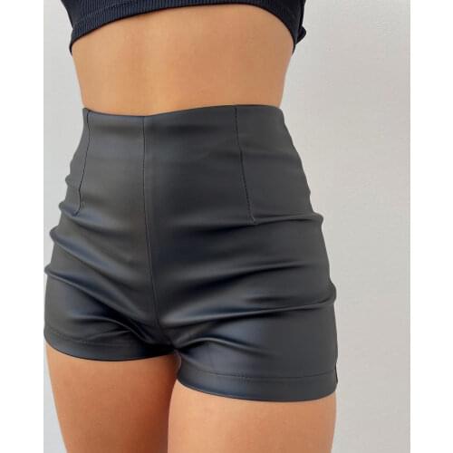 ADRAVETH Women's Leather Shorts