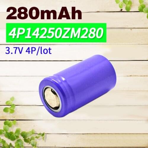 Apexway 14250 4Pcs/Lot 3.7V 280mAh Li-ion Rechargeable Battery High safety industrial use