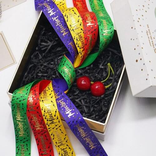 Free shipping 50 yard gold swirl foil printed grosgrain ribbon J6402235