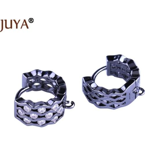 5 Pairs / 10 Pieces High Quality Copper Metal Zircon Rhinestone Big Hoop Earrings Accessories for Jewelry Making DIY Findings