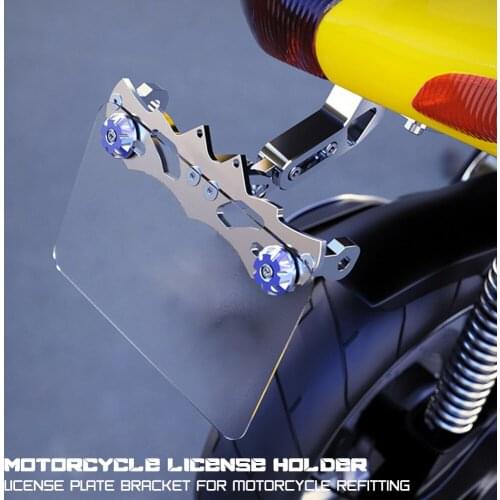CNC Motorcycle LED License Number Plate Holder Bracket Support Moto Bracket Frame Tail