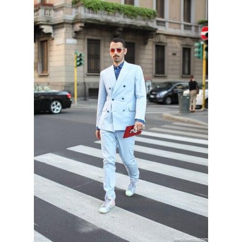 Formal Mans Suits For Wedding Fit Slim Party Suit Light Color Costume Homme Mariage Tuxedos Dinner Suit 2Piece Sets(Jacket+Pant)