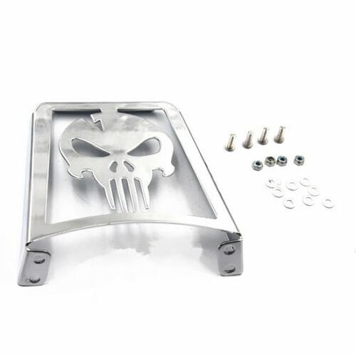 Chrome Skull Sissy Bar Luggage Rack Motorcycle For Harley Sportster 1200 883 Softail FLSTC XL1200