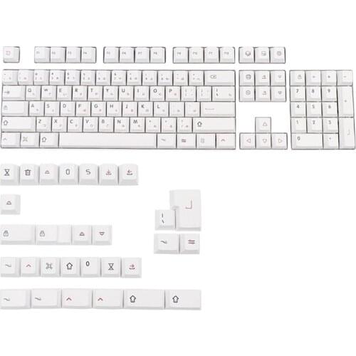 DYE-Sub Keycaps 133 Keys Cherry Profile PBT Japanese Keycap Minimalist Style Suitable for Mechanical Keyboard ISO