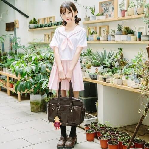 Korean School Uniform Girls Jk Navy Sailor Suit For Women Japanese School Uniform Cotton White shirt+skirt