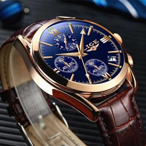 LIGE Men's Watch With Double Dial China