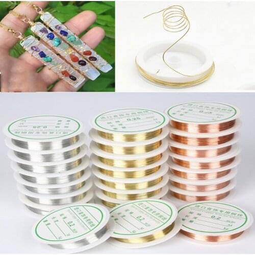 0.2-1mm silver/gold/rose gold copper wire for Bracelet Necklace DIY Colorfast Beading Wire Jewelry Cord String for Craft Making