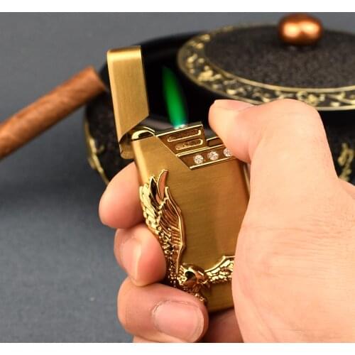 Metal Mini Gas Torch Lighter With Diamond Turbo Jet Pink Flame Refillable Butane Lighters Classic Fashionable Gadgets For Men