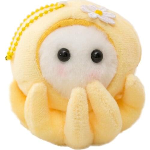 Cute Octopus Elf Plush Stuffed Toy Pendant Dressing Avocado Friut Strawberry White Dot Briquettes Fairy Girl Plushies Funny Doll
