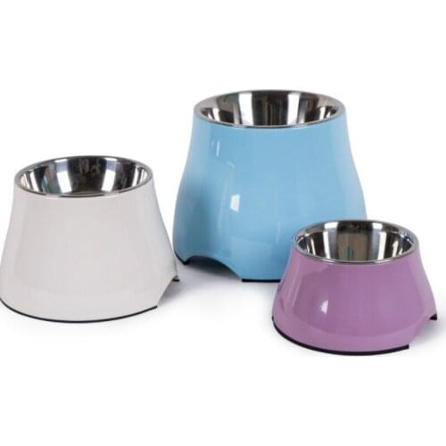 Stainless Steel Cat and Dog Food Bowls Pet Feeding Bowls Non-slip Cat Dog Dish Outdoor Water Bowl Food Storage WJ819