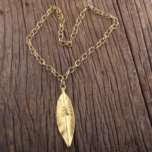Fashion Bohemian Jewelry Links Chain Leaf Pendant Necklaces Women Boho Necklace Gift