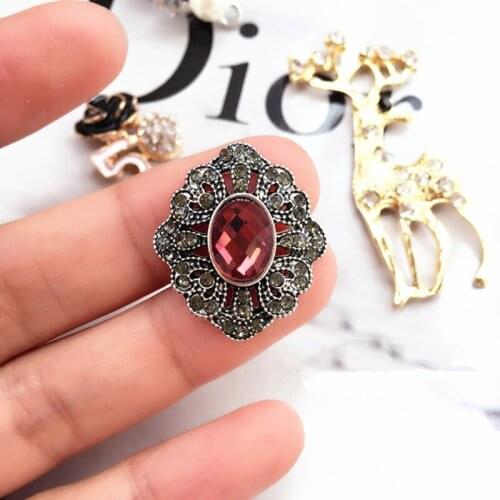 20pcs Fashion Deer Flower Flatback Wine red Rhinestone Metal Button Wedding Embellishment Buckle DIY scrapbooking accessories