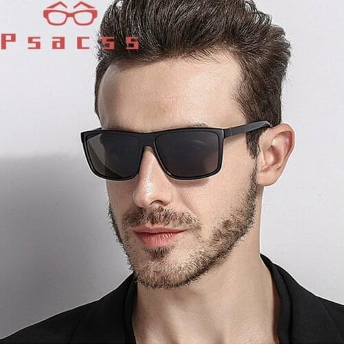 Psacss Vintage Square Polarized Sunglasses For Men Driving Fishing Retro Brand Designer Male Fashion Sun Glasses UV400 oculos