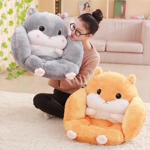 Cute hamster waist cushion hamster waist pillow bedside chair cushion doll plush toy