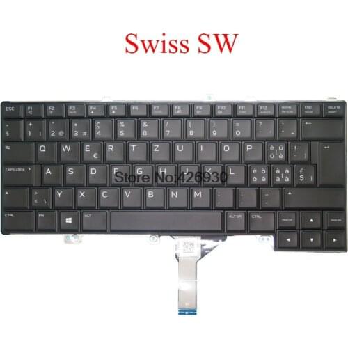 Laptop SW Keyboard For DELL For Alienware 15 R3 P69F 0V28RG V28RG NSK-ED0BC 00 PK131Q71A20 Swiss black with backlit new