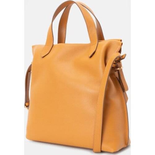 2019 womens new bag leather large-capacity shoulder bag European and American fashion vitality with simple