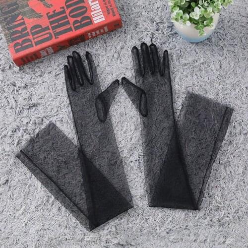 Women’s Wedding Gloves Full Fingers Bridal Gloves For Bride and Bridesmaids Sleeve Tulle Gloves Proms Costume Occasion Gloves