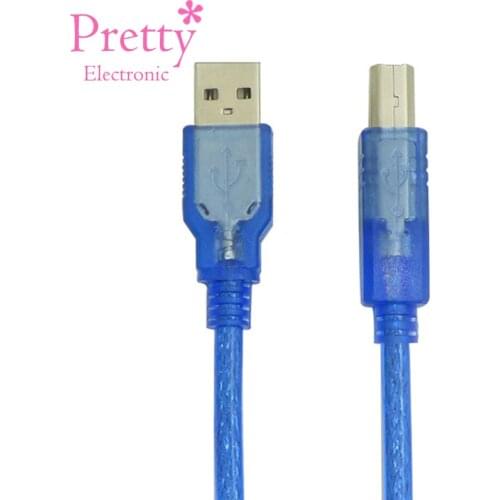 1.5m 3m 5m USB 2.0 Print Line Transparent Blue Data line High Speed Square Mouth usb For Fax Machine Scanner Printer