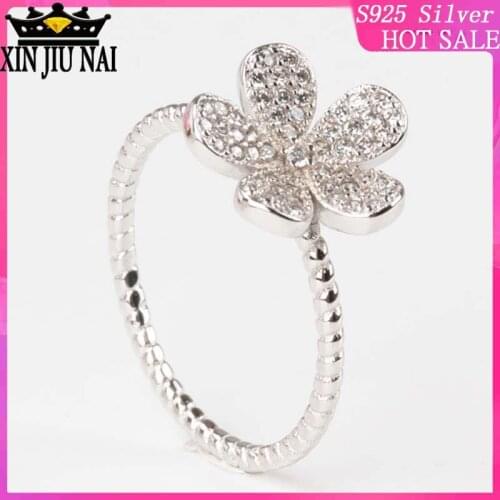 Twist twist rope womens micro diamond ring leaf grass four-leaf grass combination ring gold-plated jewelry wholesale station