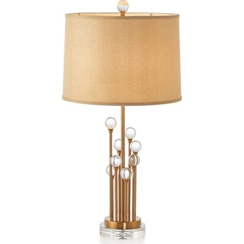 Modern Luxury Lights Designer Crystal Table Lamp Living Room Bedroom Bedside Fabric Lampshade Home Lighting Fixtrue