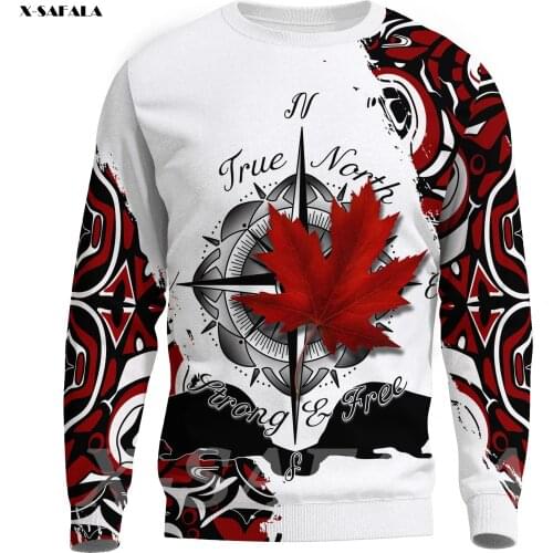 Canada True North Printed Loose Sweatshirt Hoodie Harajuku Man Unisex Outwear Zipper Pullover Jersey Tops Hoody Streetwear