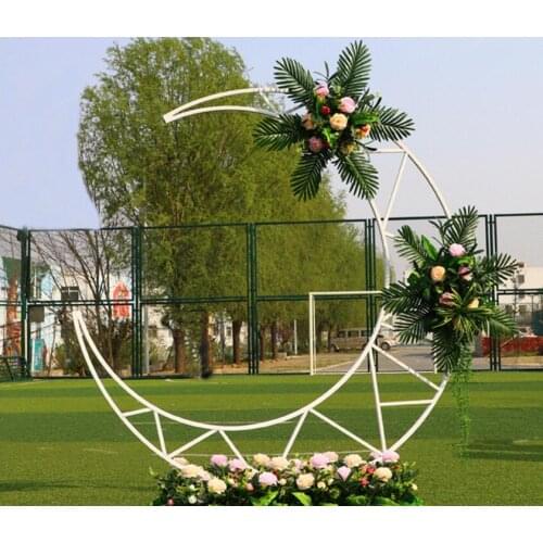 Wedding scene decoration moon arch wedding stage background decoration moon ornaments forest department wedding layout
