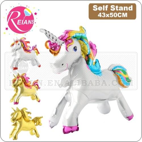 Unique Stand steadily Unicorn Birthday Party Decorations Supplies Wedding Engagement Childrens Day Foil Unicorn Balloons globos
