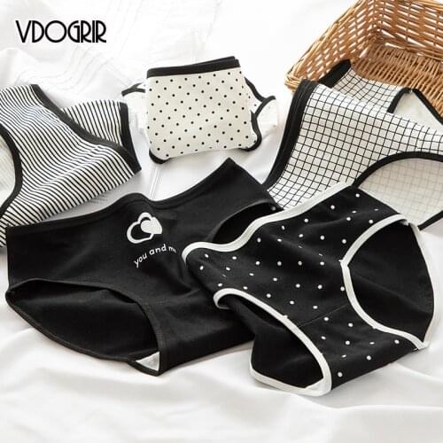 VDOGRIR Women Cotton Panties Underwear Seamless Print Briefs Low Waist Female Cute Pants Comfort Lady Lingerie Underpants Tanga