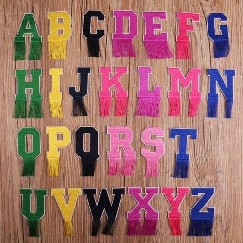 1pc Letter Embroidered Iron on Patch Name Tags Clothes Bag Decorations for Children kid Alphabet logo Appliques Badges