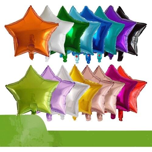 18 Inch Five-Pointed Star Monochrome Birthday Wedding Holiday Party Event Layout Light Version Aluminum Film Ballons