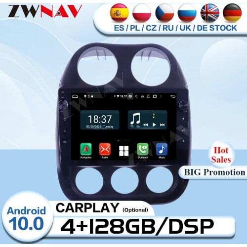 2 Din Android 10 For Jeep Compass 2010 2011 2012 2013 2014 2015 2016 Car Radio Receiver Audio Stereo GPS Video Player Head Unit