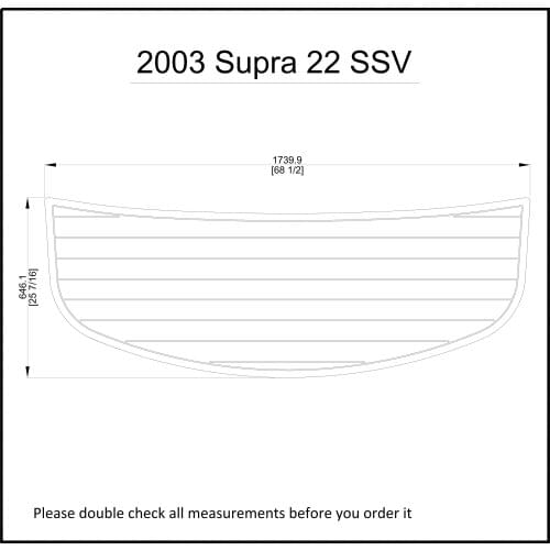 2003 Supra 22 SSV Swim Platform Pad Boat EVA Teak Decking 1/4" 6mm