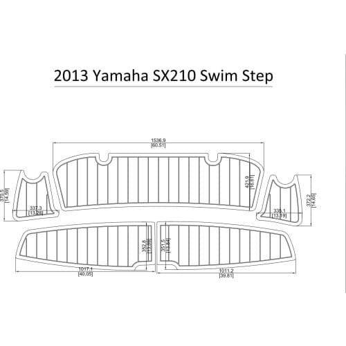 2013 Y-a-m-a-h-a SX210 Swim Step Pad Boat EVA Teak Decking 1/4" 6mm